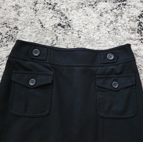 ANN TAYLOR Button Pencil Skirt Womens Size 6 Black - Picture 2 of 6